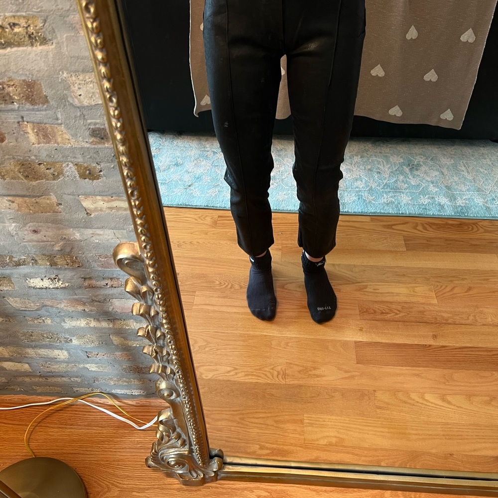 Revive denim star bottom black glossy jeans